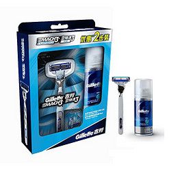 Gillette 吉列 剃须刀 锋速3突破刀架+啫喱 75ml *3件