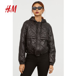 H＆M DIVIDED女装 连帽绗缝外套 2018年新款夹棉薄款 HM0655567