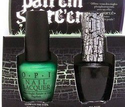 OPI 指甲油  2件套（夜光莹绿+黑色爆裂）15ml*2瓶