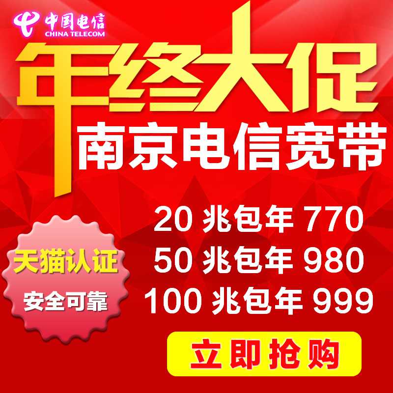 CHINA TELECOM 中国电信 100M宽带包年