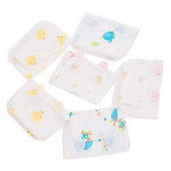 喜亲宝 婴儿童宝宝四层纱布隔汗垫背巾 纯棉吸汗巾3条装（2蓝色+1米色） *5件