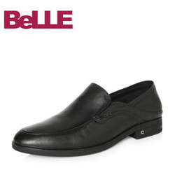 Belle/百丽2018春季新品专柜同款牛皮男商务正装方跟套脚单皮鞋5QA12AM8 黑色 41