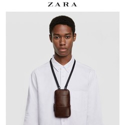 ZARA 16828305100  男士棕色手机套胸包