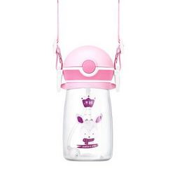 子初儿童水杯防摔 幼儿园宝宝防漏防呛吸管杯带重力球学饮杯婴儿6-12个月360ml（粉色款） *2件