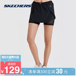 Skechers斯凯奇女子新款梭织短裤 时尚休闲运动短裤 SDAWS19T061