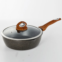 味之原 深型麦饭石炒锅 20cm