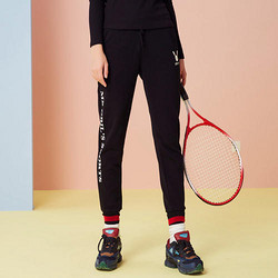 美特斯邦威休闲裤女宽松春季新款运动束脚裤针织裤卫裤女潮X