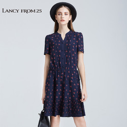 LANCY朗姿时尚印花系扣连衣裙LC1GP00WOP851