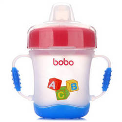 乐儿宝（bobo）婴儿学饮杯防漏吸管杯宝宝喝水杯（双手柄鸭嘴杯170ml红色） *2件