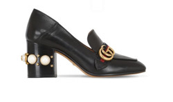 GUCCI 古驰 75毫米 珍珠皮革高跟鞋