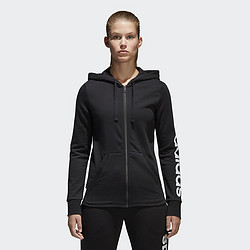 adidas 阿迪达斯 运动型格 女子 针织夹克 黑 S97076