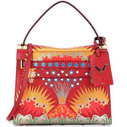 VALENTINO 华伦天奴 女士红色牛皮印花手提单肩斜挎包 LW2B0977 WRB 0RO