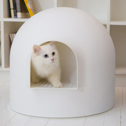 Pidan 单层全封闭式雪屋猫砂盆 白色 大号 *2件