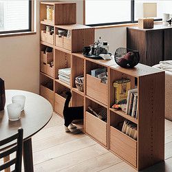 越茂 收纳柜子实木自由组合抽屉式储物柜创意简约置物柜书柜格子