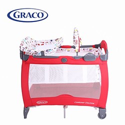GRACO 葛莱 婴儿床便携式儿童游戏床 午睡尿布更换台 大红色