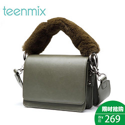 Teenmix 天美意 X1389DN7 冬专柜同款毛绒提把通勤风手提包女包