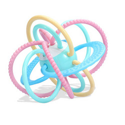 小哈伦（baby hallen）婴儿磨牙棒咬牙胶宝宝摇铃玩具新生儿0-6-12个月无毒硅胶软可水煮曼哈顿手抓球 *11件