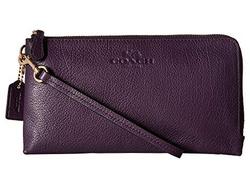 COACH 蔻驰 Pebbled Leather 女士双拉链钱包