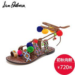 Sam Edelman LISABETH C0444 春夏新品彩色球装饰绑带平底女凉鞋