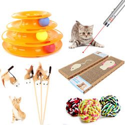 憨憨宠  激光笔 猫抓板 逗猫棒 猫转盘球 5件套