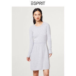 ESPRIT EDC 088CC1E003 女装秋纯棉收腰中长针织连衣裙子长袖