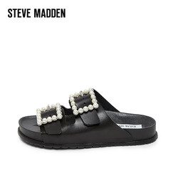 Steve Madden 思美登 2018女鞋珍珠扣带沙滩鞋外穿一字拖鞋夏 NORA