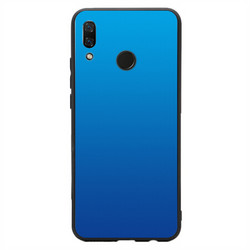 伟吉华为nova3手机壳 HUAWEI nova3玻璃手机壳（钢化玻璃后盖+TPU软边）防摔全包新款硬壳 蓝色