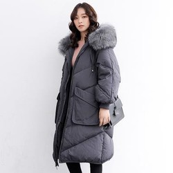 yaloo/雅鹿羽绒服女中长款 韩国2017新款冬季韩版过膝连帽加厚潮