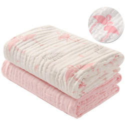 gb 好孩子 婴儿纱布浴巾 120*120cm 两条装 粉红