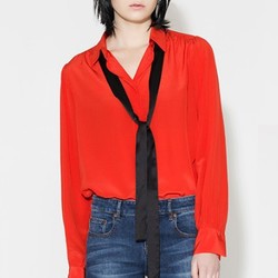 MO&Co. 摩安珂 MA171SHT110 女士长袖真丝衬衫