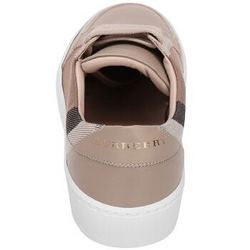 BURBERRY 巴宝莉 女款house格纹裸色织物配皮运动鞋 40400571 37.5码