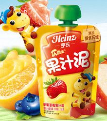 Heinz 亨氏 乐维滋 苹果草莓/苹果香橙 果汁泥 120g*24袋*3箱