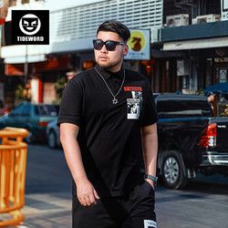 TIDEWORD潮牌大码男装polo衫男大码胖子宽松加肥加大190短袖t恤