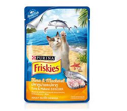 Friskies 喜跃 成猫吞拿鱼及鲭鱼软包罐头 80g *54件