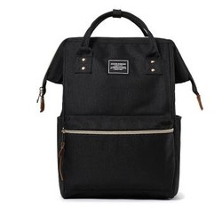 森马 Semir 双肩包中性男女情侣款背包日系尖顶手提包学生校园电脑书包（黑色）