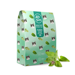 阿飞和巴弟 猫零食猫咪饼干 猫薄荷去毛球猫饼干100g 宠物零食 *3件