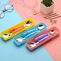 Kiuimi 开优米 儿童餐具不锈钢卡通勺子叉子便携式套装