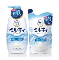 Cow 牛牌 牛乳石碱温和皂香+花香 沐浴露+替换装组合 550ml+400ml