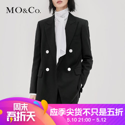 MOCO春秋休闲复古黑色西服女小西装外套女chicMA183JKT106摩安珂