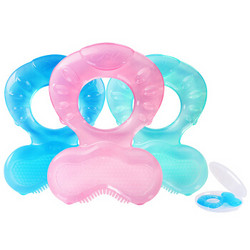 努比（Nuby）婴儿牙胶磨牙棒 安抚奶嘴宝宝牙刷咬咬胶（附带卫生盒）颜色随机 *5件