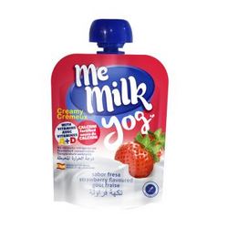 美妙可(me milk) 草莓味常温酸奶90g 西班牙进口婴幼儿吸吸乐 *21件