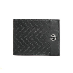 VERSACE JEANS范思哲奢侈品 18秋冬新款男士黑色小牛皮革字母LOGO横款对折钱包E3YSBPC2 70770 899