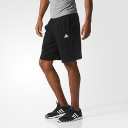 adidas 阿迪达斯 运动型格 男子 针织短裤 黑 S17627