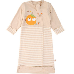 威尔贝鲁婴儿睡袋 无夹棉彩棉斜门襟基础成长睡袋 120cm