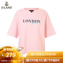 ELAND2019年夏季新款清新字母印花圆领短袖T恤EERA924C3B