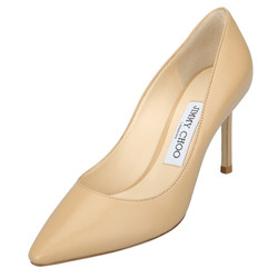 JIMMY CHOO 周仰杰 女士ROMY 85系列裸色牛皮高跟鞋ROMY 85 KID 247 NUDE 8.5/38.5