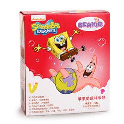 美国Beakid海绵宝宝儿童苹果南瓜米饼果蔬米饼进口零食54g