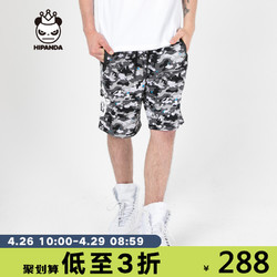 HIPANDA 你好熊猫 设计潮牌  男款迷彩08短裤 晚上夜光
