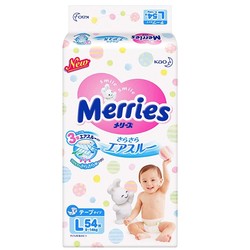 Merries 妙而舒 婴儿纸尿裤 L54片