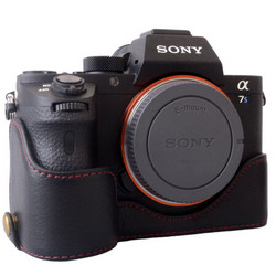 KYOTSU景胜 真皮索尼A72 A7M2 A7ii A7RII A7R2皮套相机包半套手柄底座黑色